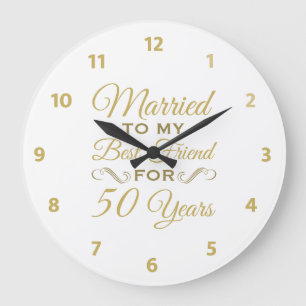 50. Hochzeitstag Beste Freundin Große Wanduhr