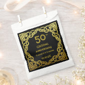 50. Hochzeitstag Black & Gold Celtic Knot Geschenktütchen (Ausgeschnitten)