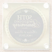 50. Hochzeitstag Black & Gold Glasuntersetzer (Rückseite)