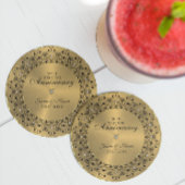 50. Hochzeitstag BlackMandala auf Gold Getränkeuntersetzer