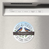 50. Hochzeitstag, Bluebirds of a Feather Magnet (In Situ (Geschirrspüler))