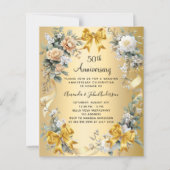 50. Hochzeitstag Blumengold Einladung (Vorderseite)