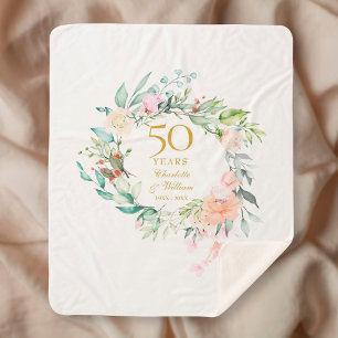 50. Hochzeitstag Blumenkranz Sherpadecke