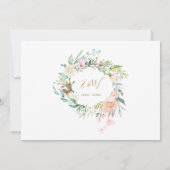 50. Hochzeitstag Blumenmonogramm 2 Fotos Einladung (Rückseite)