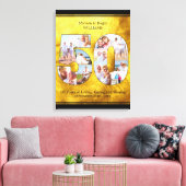 50. Hochzeitstag Brushed Gold Multi-Foto Leinwanddruck (Insitu (Wohnzimmer))