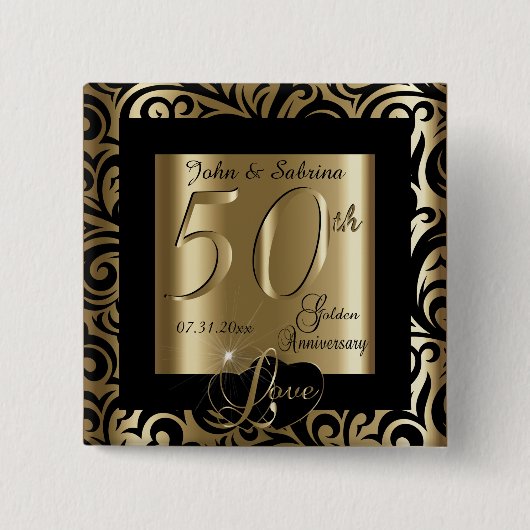 50. Hochzeitstag Button (Vorderseite)