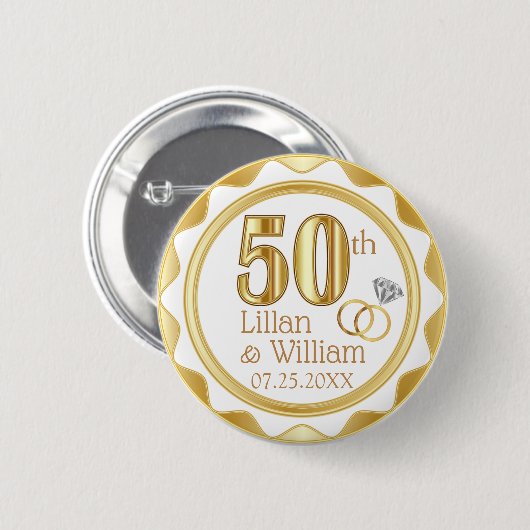 50. Hochzeitstag Button (Vorne & Hinten)