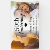 50. Hochzeitstag Custom 2 Foto Collage Banner (Vertikal)