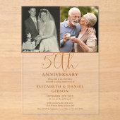50. Hochzeitstag damals und jetzt 2 Foto Acryleinladungen (Vorderseite)