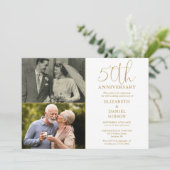 50. Hochzeitstag damals und jetzt 2 Foto Einladung (Stehend Vorderseite)