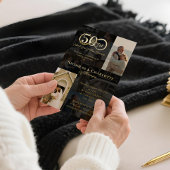 50. Hochzeitstag Dann & Jetzt FotoCollage Folieneinladung