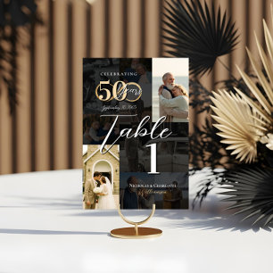 50. Hochzeitstag Dann & Jetzt Fotocollage Tischnummer