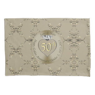 50. Hochzeitstag Diamond Heart Butterfly Kissenbezug