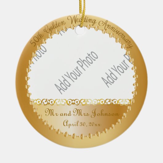 50. Hochzeitstag - DIY-Foto Keramikornament (Vorne)