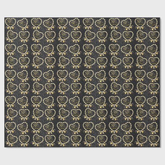 50. Hochzeitstag | DIY Name & Date Geschenkpapier (Flach)