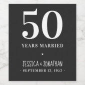50. Hochzeitstag Einfach und klassisch Weinetikett (Einzelnes Label)