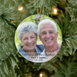 50. Hochzeitstag einfaches Foto Keramikornament
