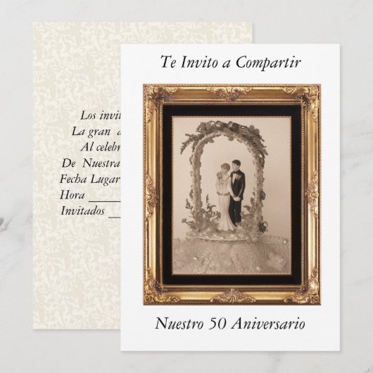 50 Hochzeitstag Einladung (Vorne/Hinten)