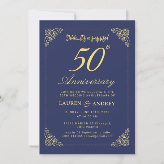 50. Hochzeitstag Einladung (Vorderseite)