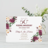 50. Hochzeitstag Einladung (Stehend Vorderseite)