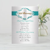 50. Hochzeitstag Einladung aquamarines Satinensati (Stehend Vorderseite)