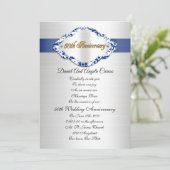 50. Hochzeitstag Einladung blau-weiß (Stehend Vorderseite)