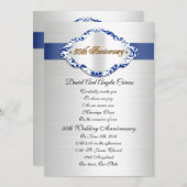 50. Hochzeitstag Einladung blau-weiß (Vorne/Hinten)