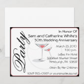 50. Hochzeitstag Einladung Cocktails (Vorne/Hinten)