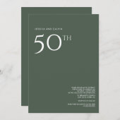 50. Hochzeitstag Einladung Dusty Green (Vorne/Hinten)