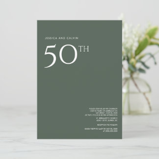 50. Hochzeitstag Einladung Dusty Green