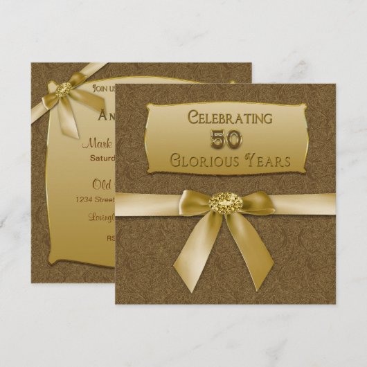 50. Hochzeitstag - Einladung - Feier (Vorne/Hinten)