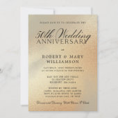 50. Hochzeitstag Einladung Gold Glitzer (Vorderseite)