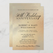 50. Hochzeitstag Einladung Gold Glitzer (Vorne/Hinten)