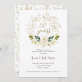 50. Hochzeitstag Einladung, Grüne Einladung (Vorne/Hinten)