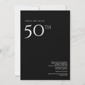 50. Hochzeitstag Einladung Minimal Schwarz (Vorderseite)