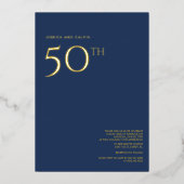 50. Hochzeitstag Einladung Navy Blue (Vorderseite)