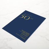50. Hochzeitstag Einladung Navy Blue (Gedreht)