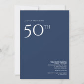 50. Hochzeitstag Einladung Navy Blue (Vorderseite)