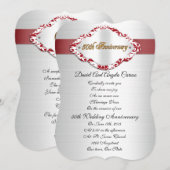 50. Hochzeitstag Einladung rot-weiß (Vorne/Hinten)
