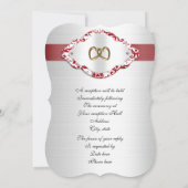 50. Hochzeitstag Einladung rot-weiß (Rückseite)