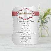 50. Hochzeitstag Einladung rot-weiß (Stehend Vorderseite)