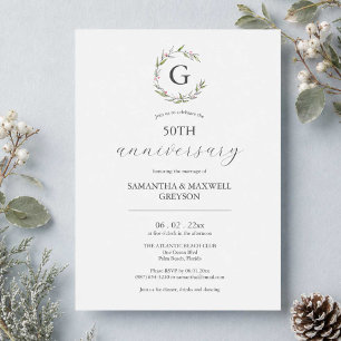 50. Hochzeitstag Einladungen Botanicals