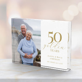 50. Hochzeitstag Elegant 50 Goldene Jahre Fotoblock