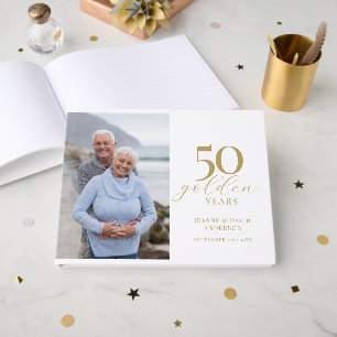 50. Hochzeitstag Elegant 50 Goldene Jahre Gästebuch