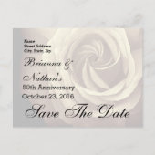 50. Hochzeitstag Elegante Gold Rose A016 Ankündigungspostkarte (Rückseite)