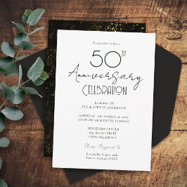 50. Hochzeitstag Elegante Script-Einladung Einladung