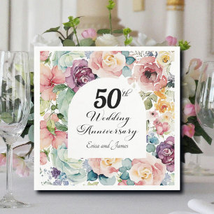 50. Hochzeitstag Elegantes Drehbuch Serviette