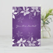 50. Hochzeitstag Exotische Blume Lila Einladung (Stehend Vorderseite)