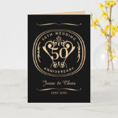 50. Hochzeitstag Faltenkarte Karte (Gelbe Blume)