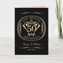 50. Hochzeitstag Faltenkarte